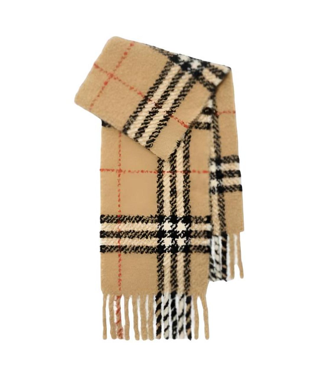 BURBERRY Бежевый шерстяной шарф, фото 1