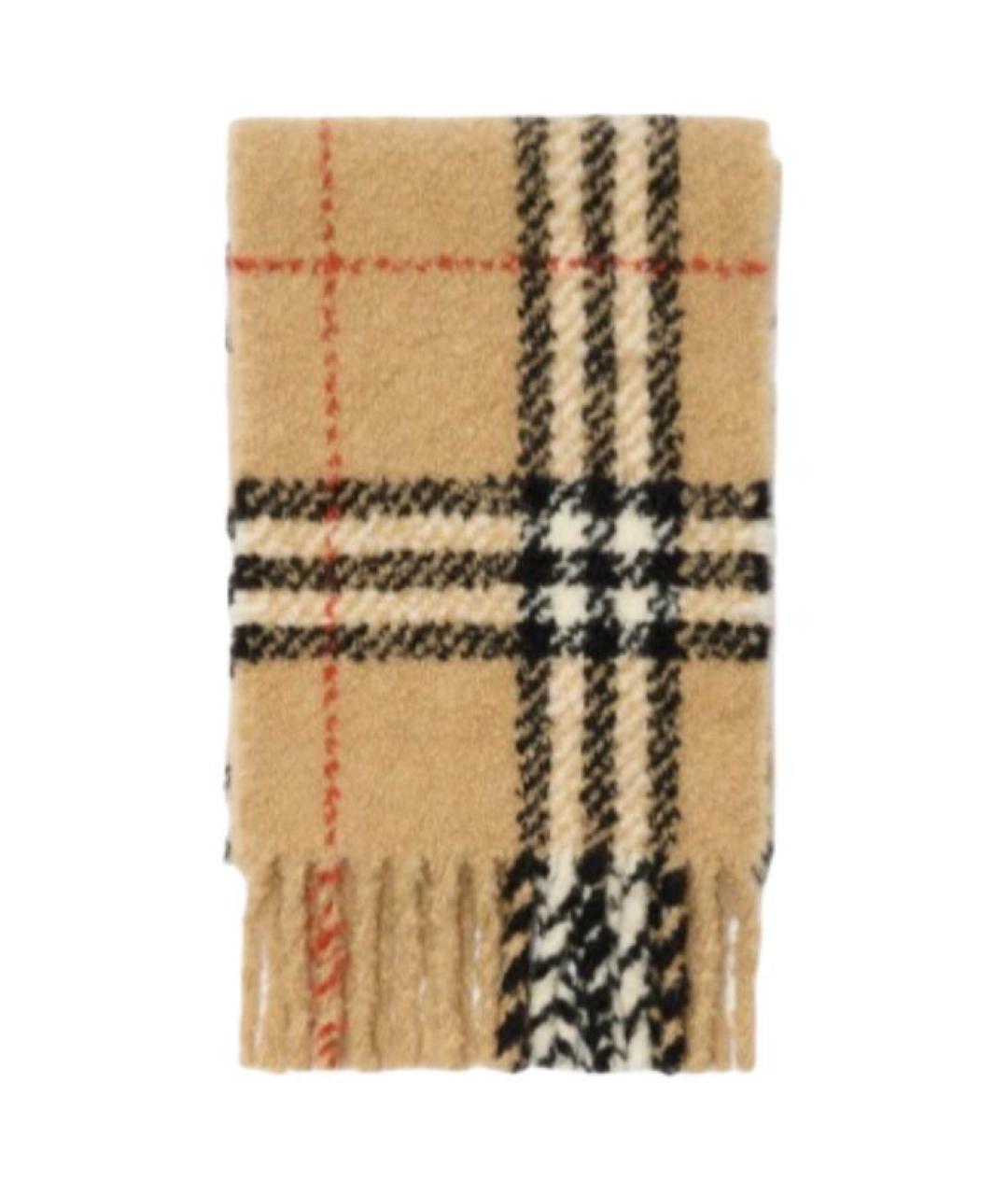 BURBERRY Бежевый шерстяной шарф, фото 2