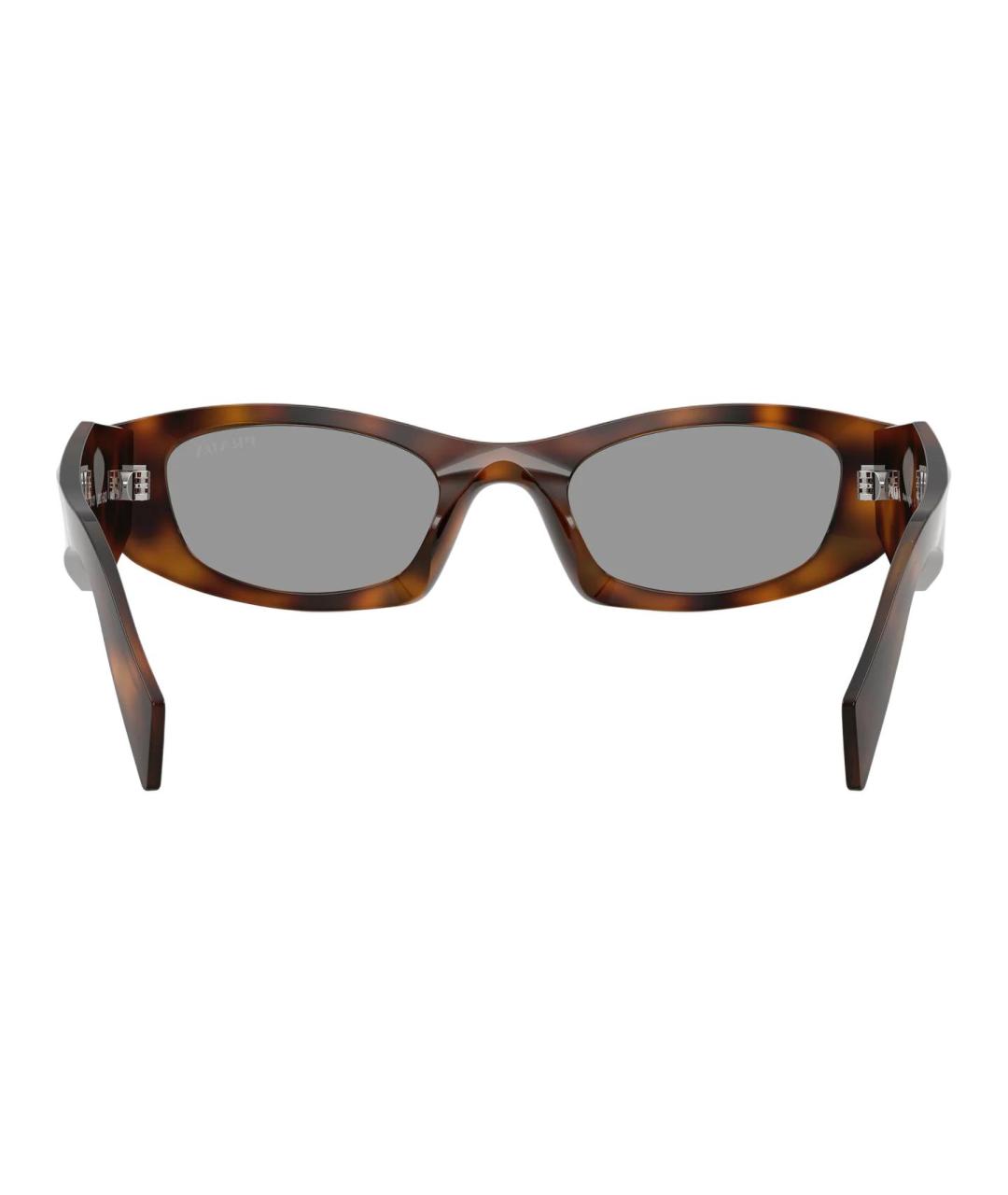 PRADA Коричневые пластиковые солнцезащитные очки, фото 4