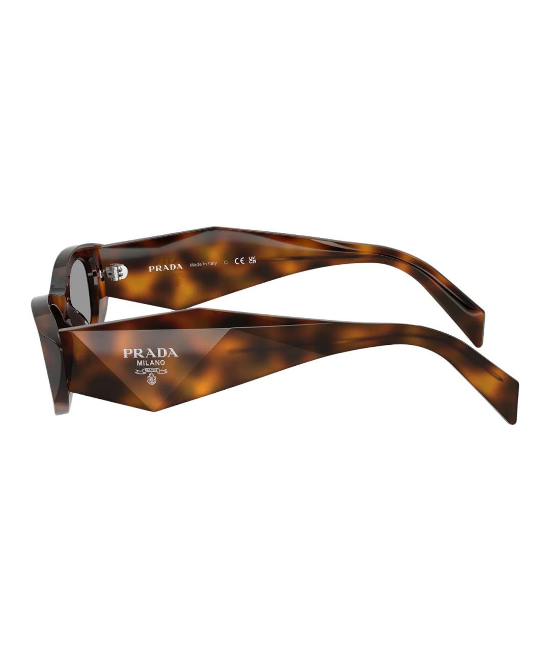 PRADA Коричневые пластиковые солнцезащитные очки, фото 3