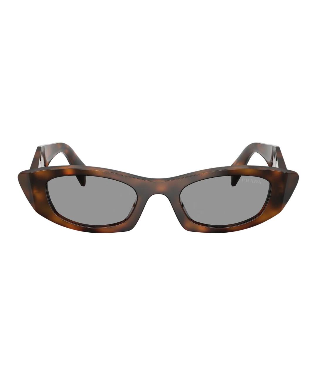 PRADA Коричневые пластиковые солнцезащитные очки, фото 2