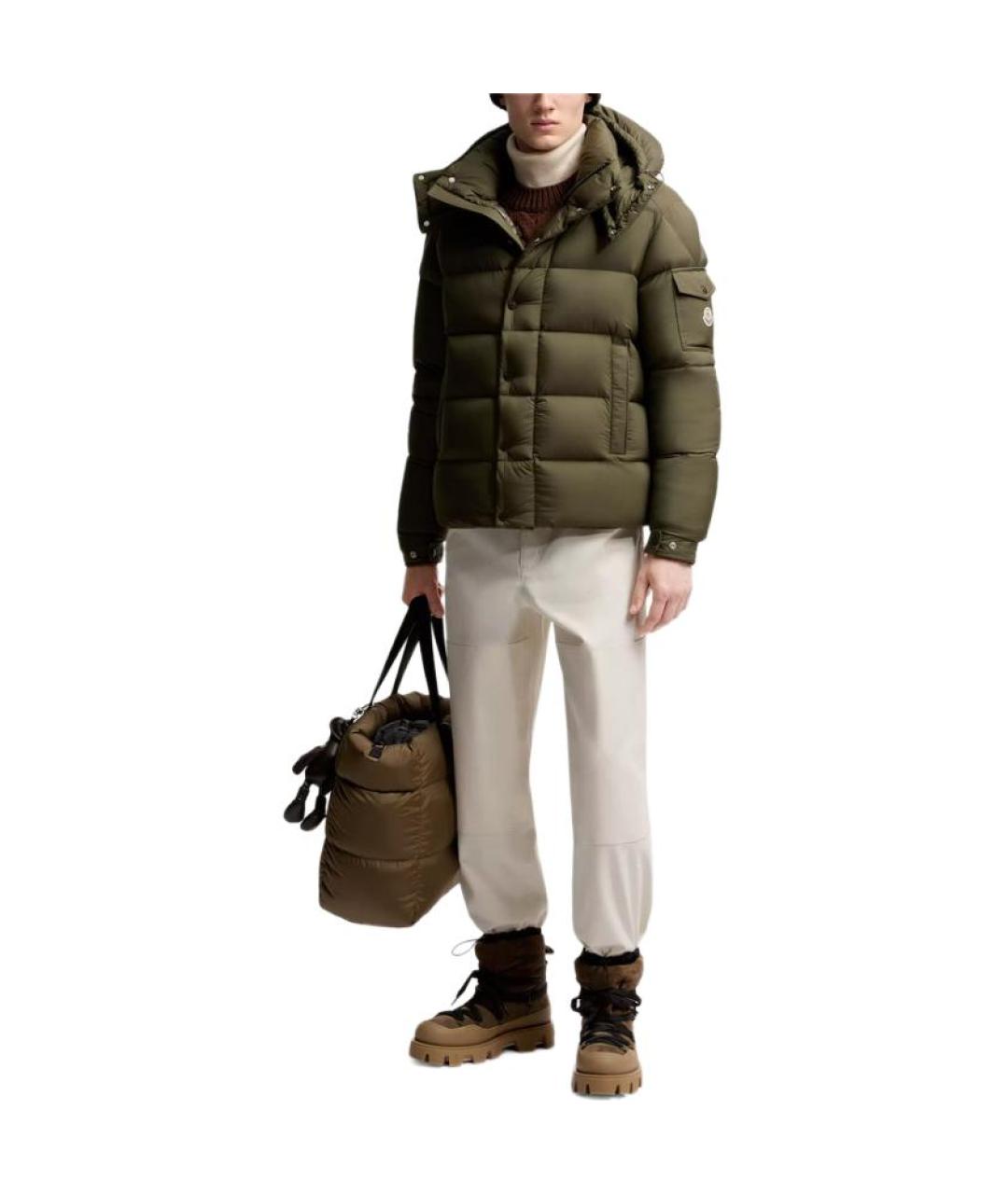 MONCLER Зеленый пуховик, фото 4