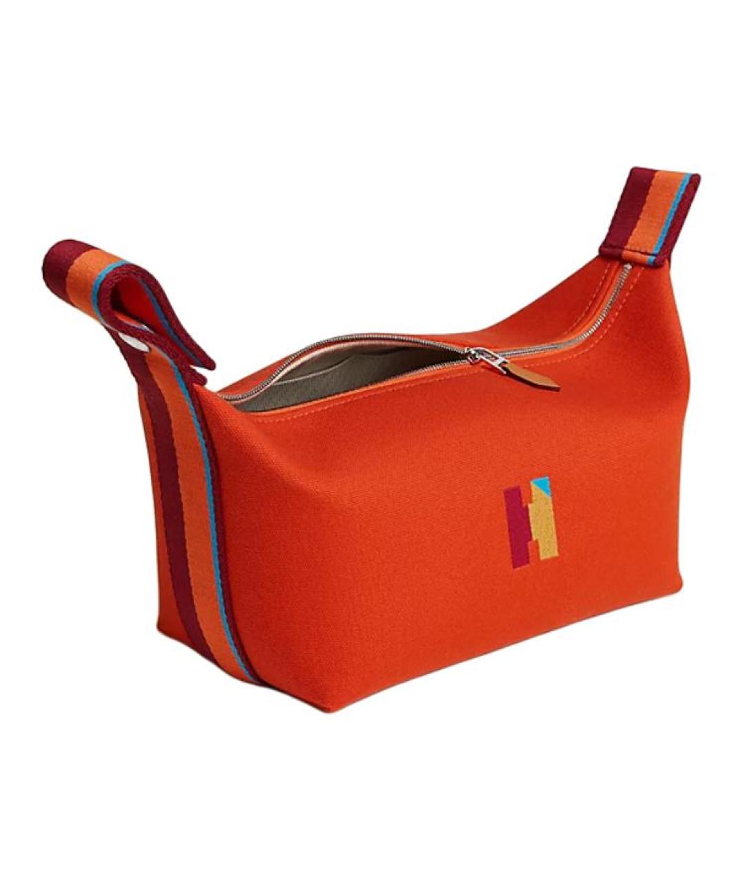 HERMES Оранжевая косметичка, фото 2