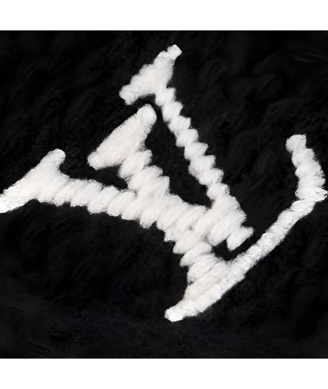 LOUIS VUITTON Черный шерстяной шарф, фото 3