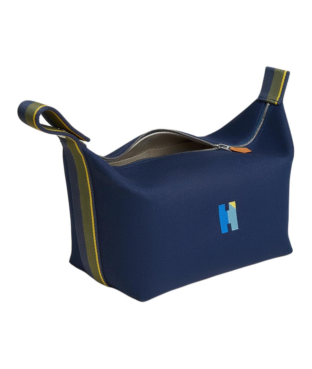 HERMES Темно-синяя косметичка, фото 2