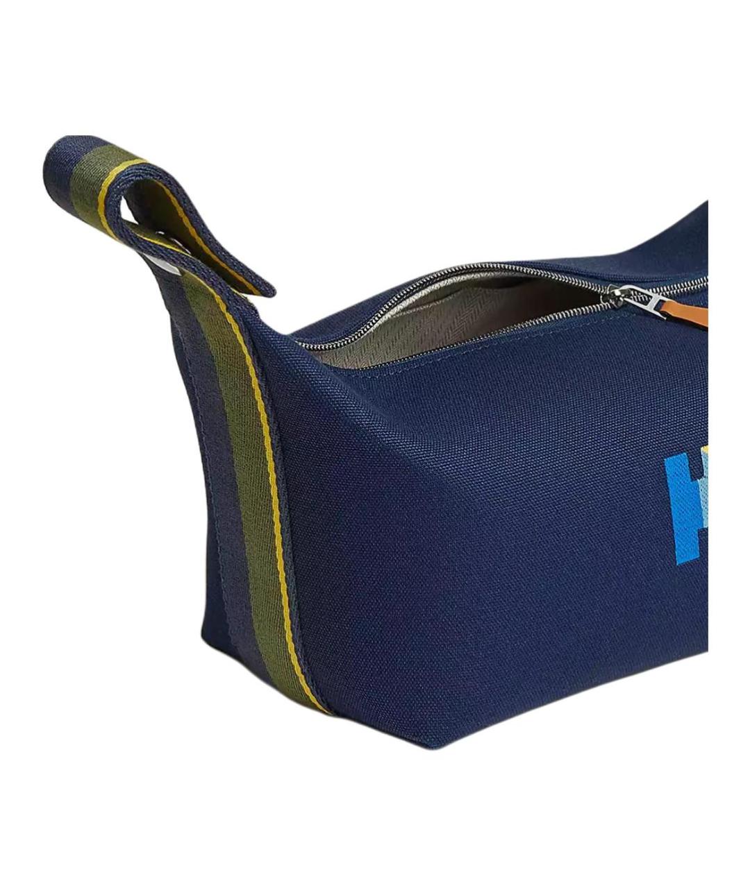 HERMES Темно-синяя косметичка, фото 4