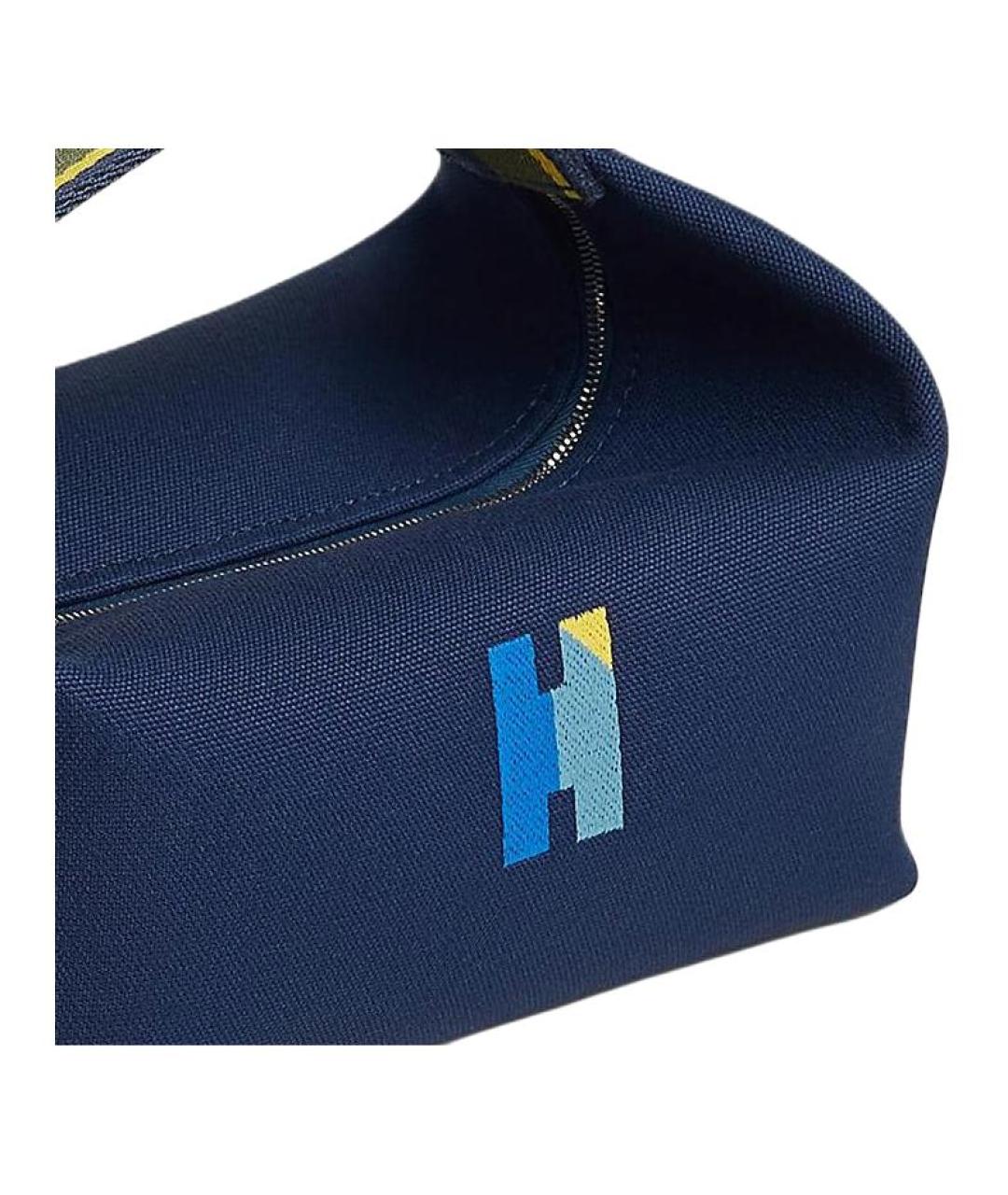 HERMES Темно-синяя косметичка, фото 3