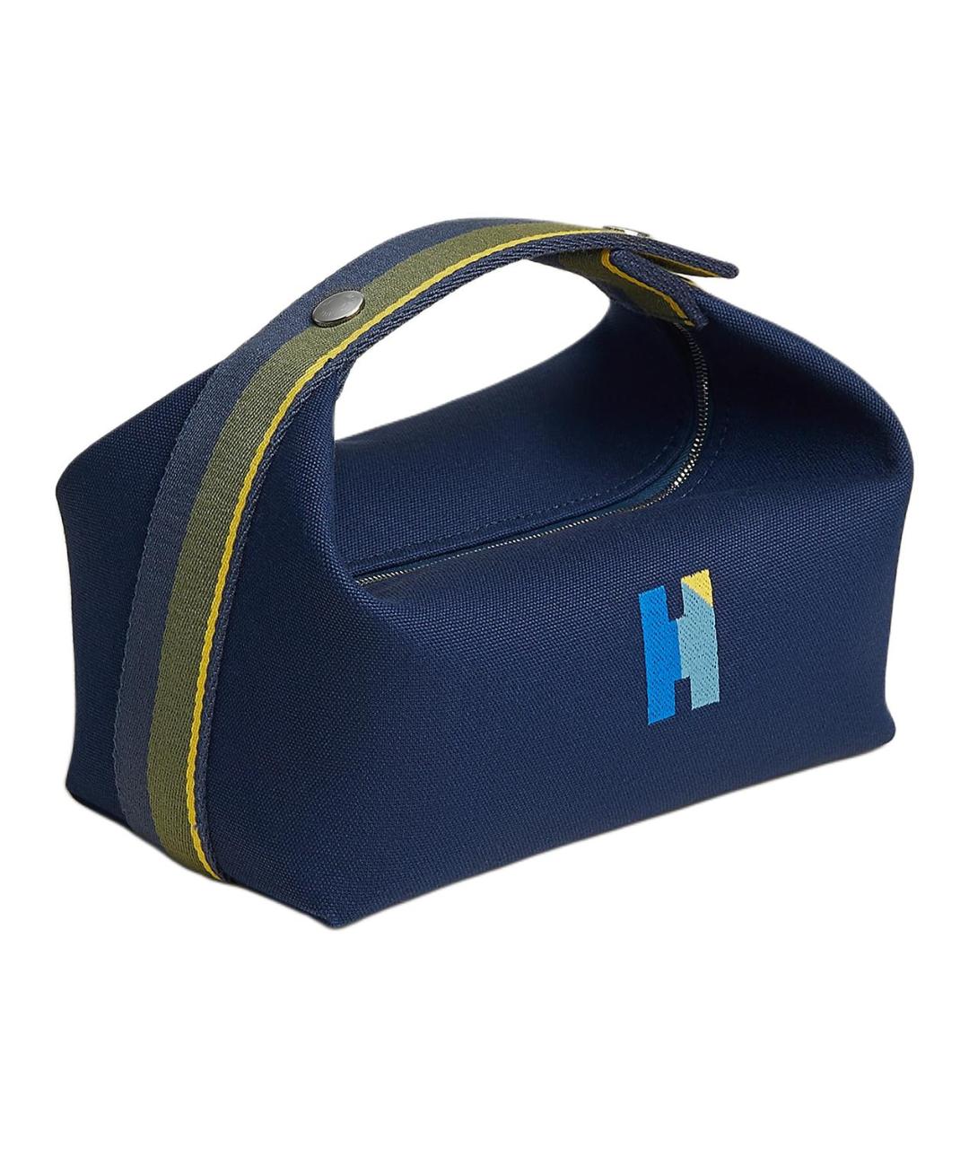 HERMES Темно-синяя косметичка, фото 1