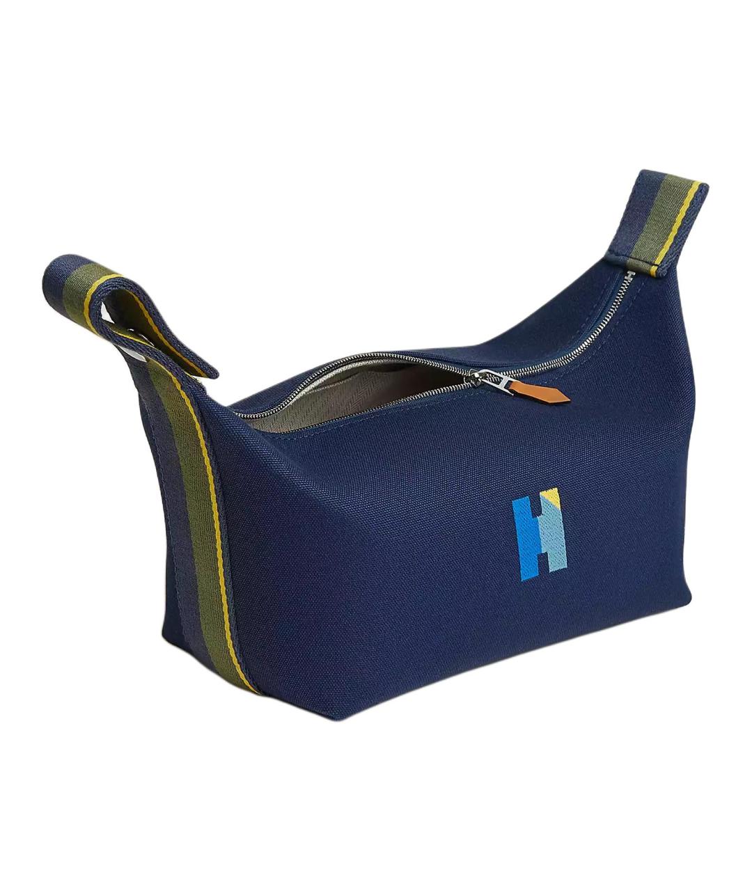 HERMES Темно-синяя косметичка, фото 2