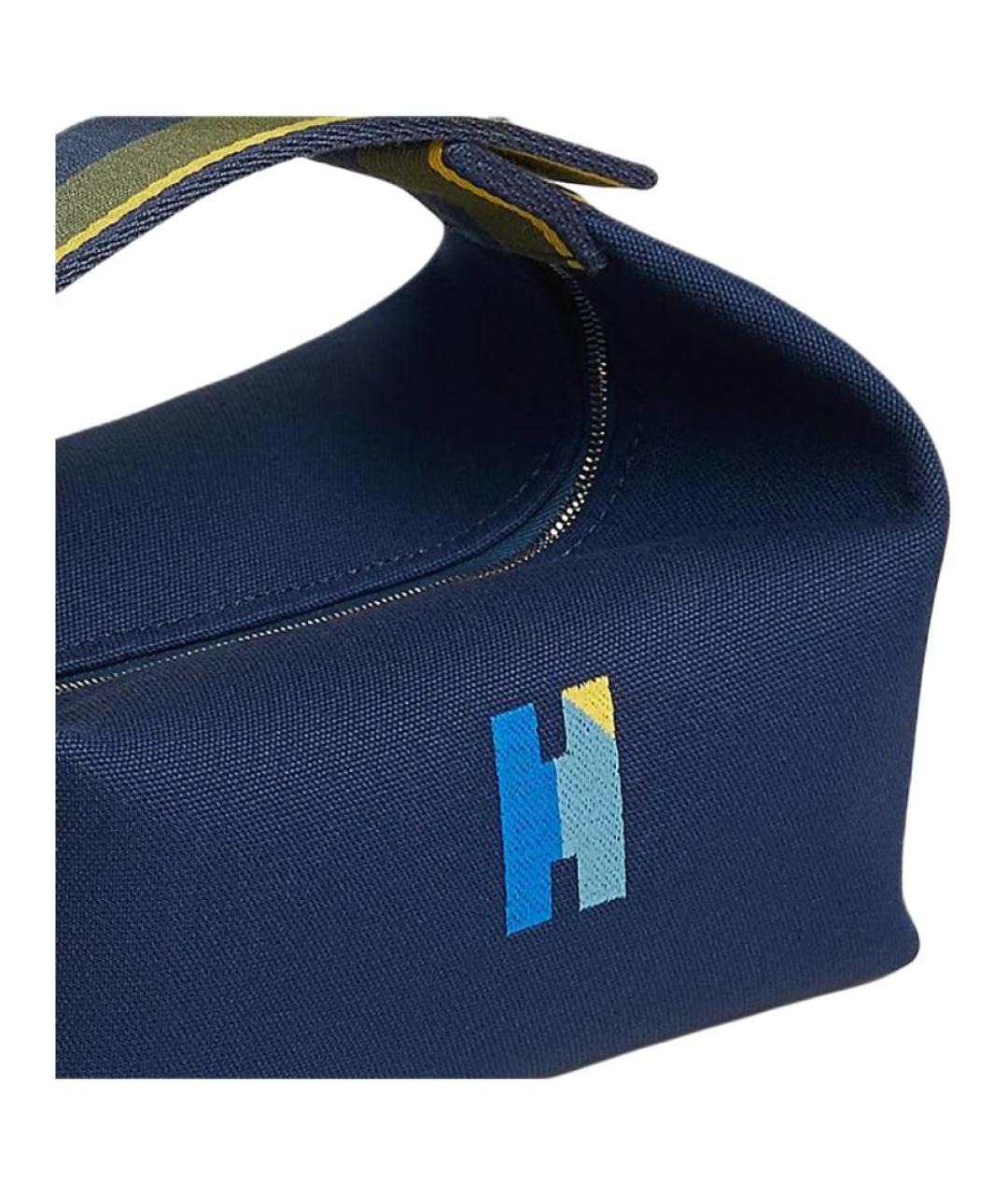 HERMES Темно-синяя косметичка, фото 5