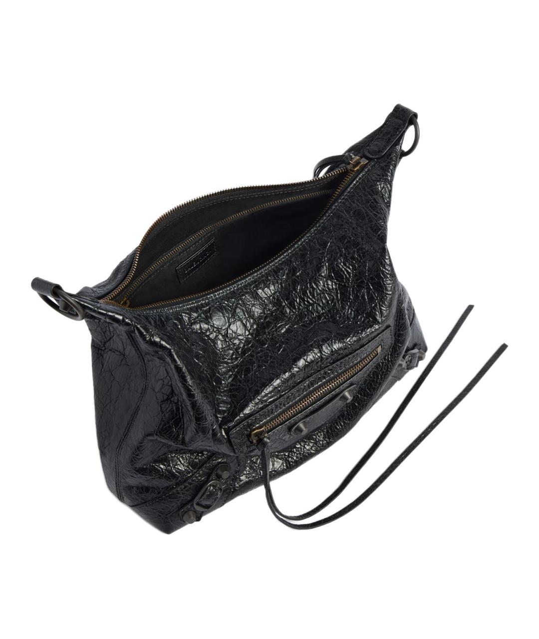 BALENCIAGA Черная кожаная сумка через плечо, фото 5