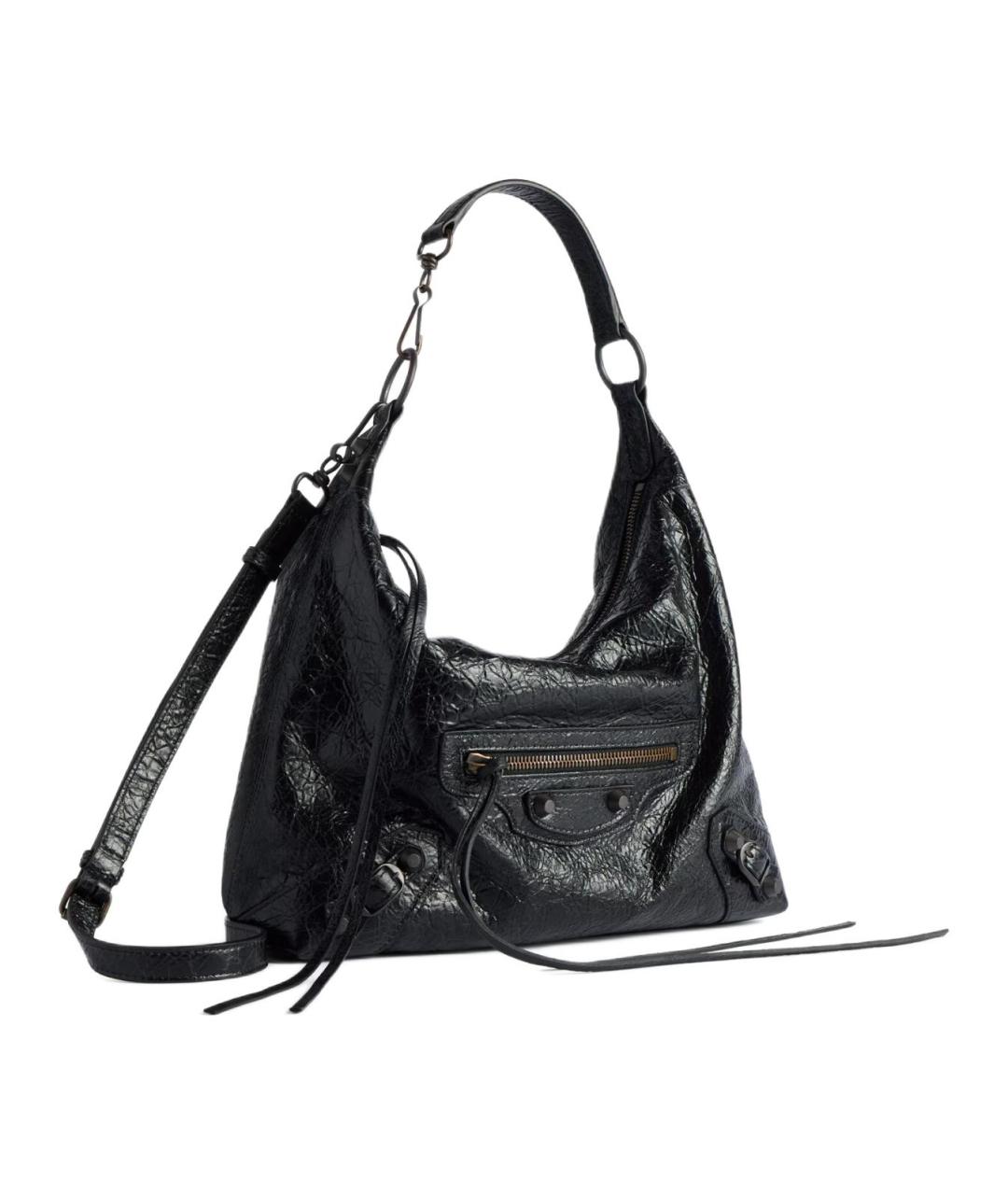 BALENCIAGA Черная кожаная сумка через плечо, фото 3