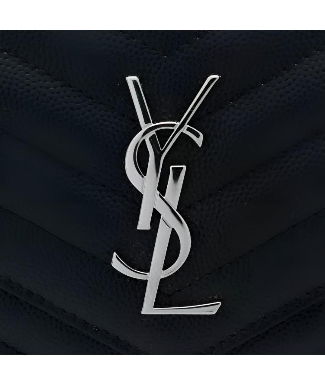 SAINT LAURENT Черная кожаная сумка через плечо, фото 3