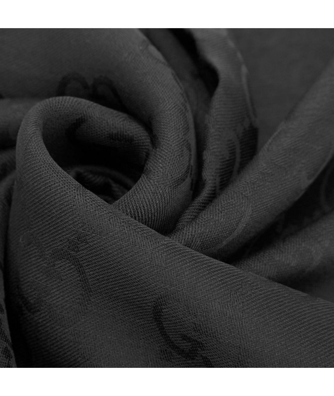GUCCI Черный шерстяной шарф, фото 2
