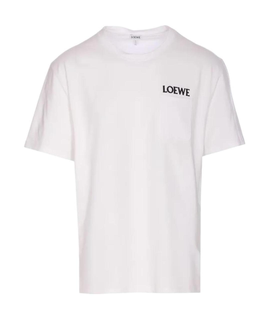 LOEWE Белая хлопковая футболка, фото 1