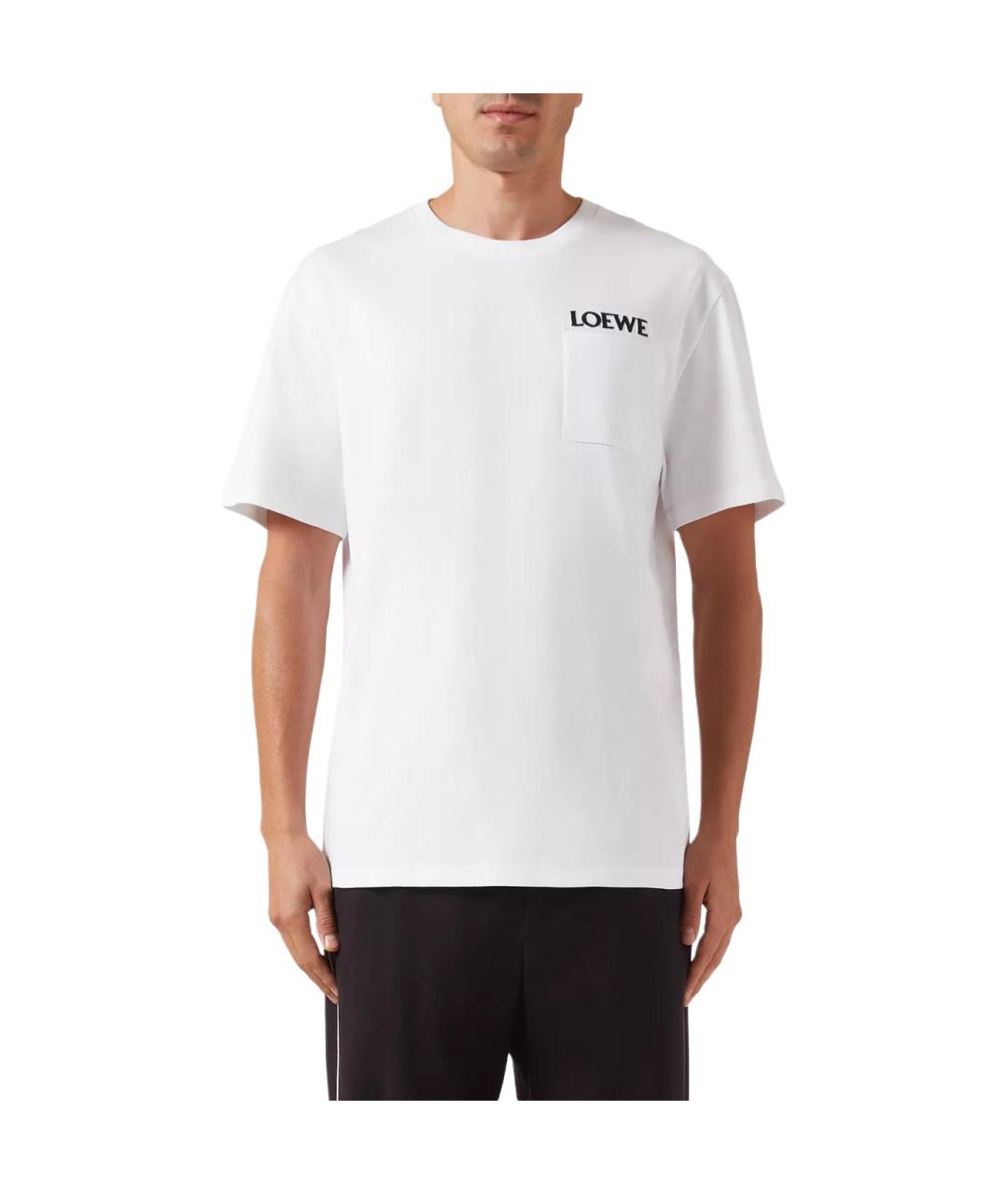 LOEWE Белая хлопковая футболка, фото 2