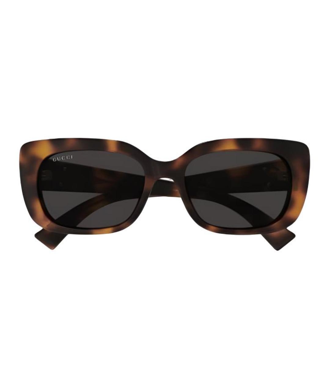 GUCCI Коричневые пластиковые солнцезащитные очки, фото 2
