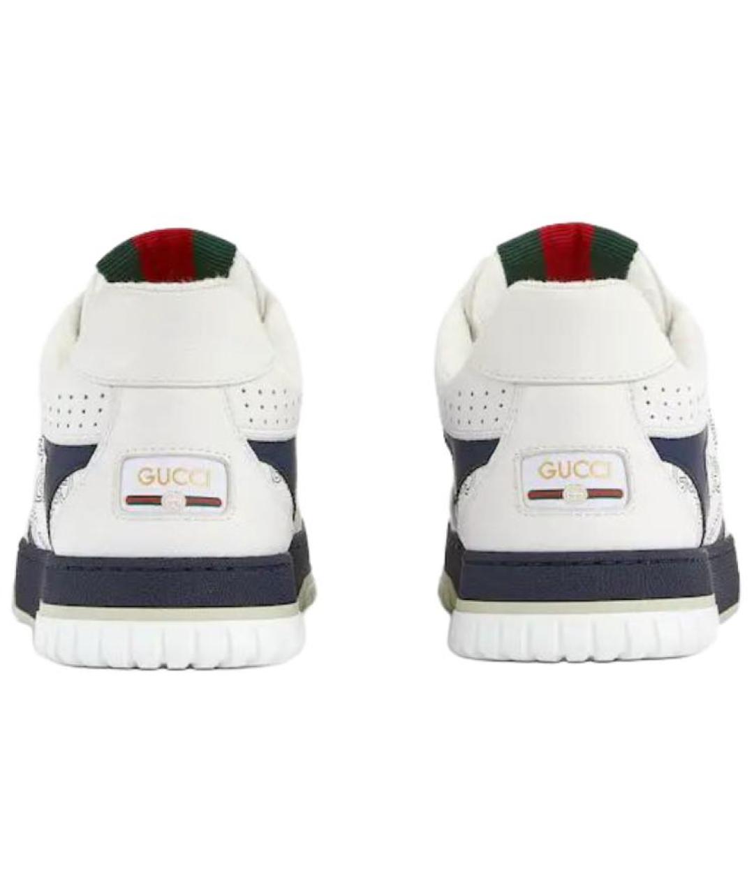 GUCCI Белые кожаные низкие кроссовки / кеды, фото 5