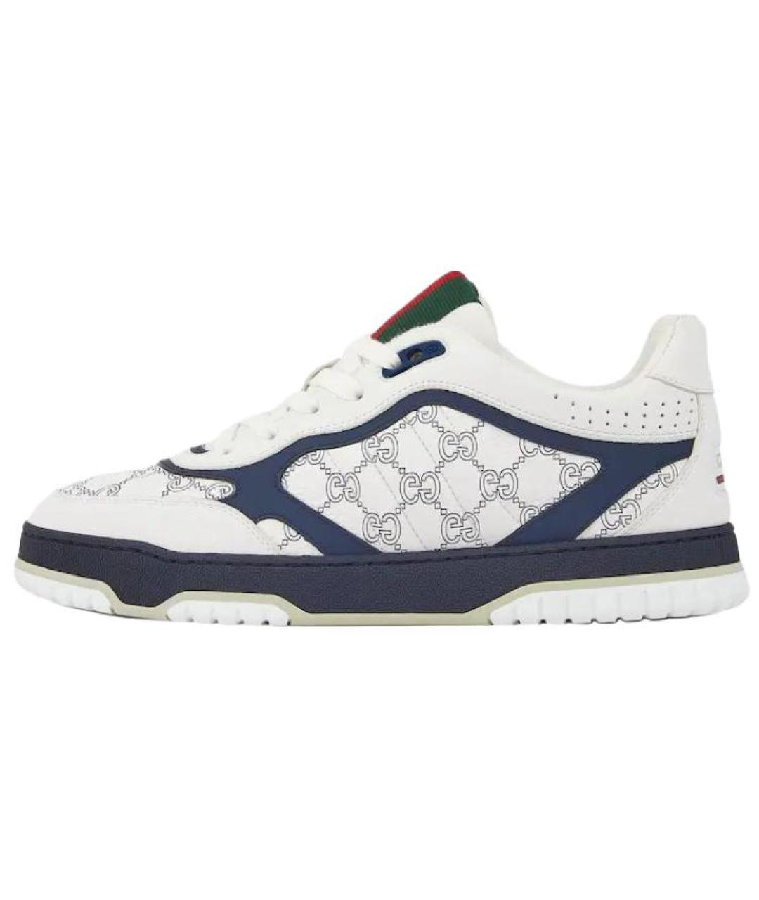 GUCCI Белые кожаные низкие кроссовки / кеды, фото 2