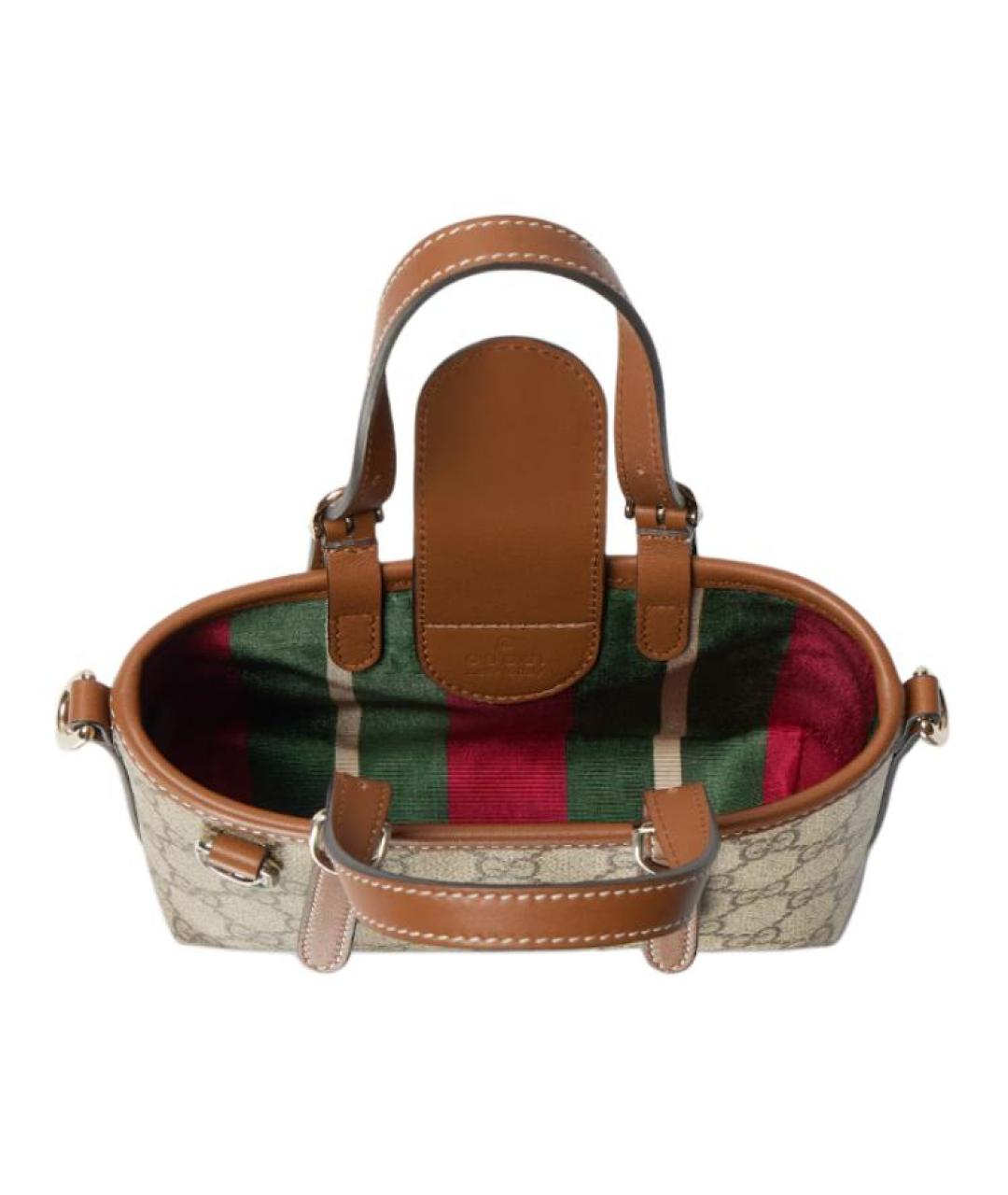 GUCCI Коричневая кожаная сумка через плечо, фото 4