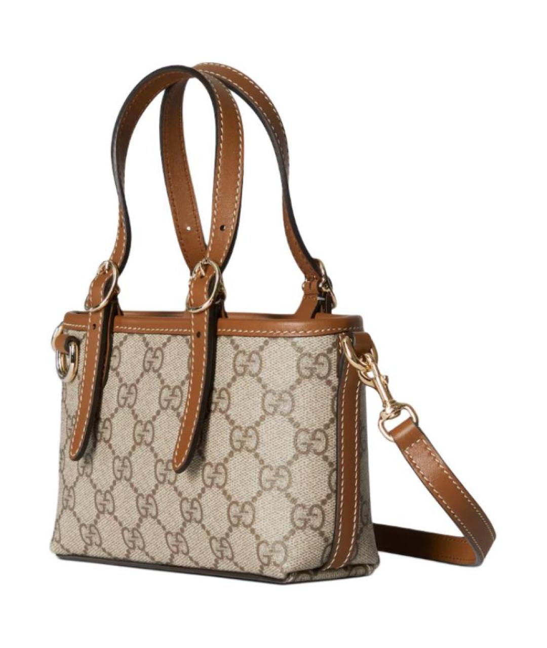 GUCCI Коричневая кожаная сумка через плечо, фото 2