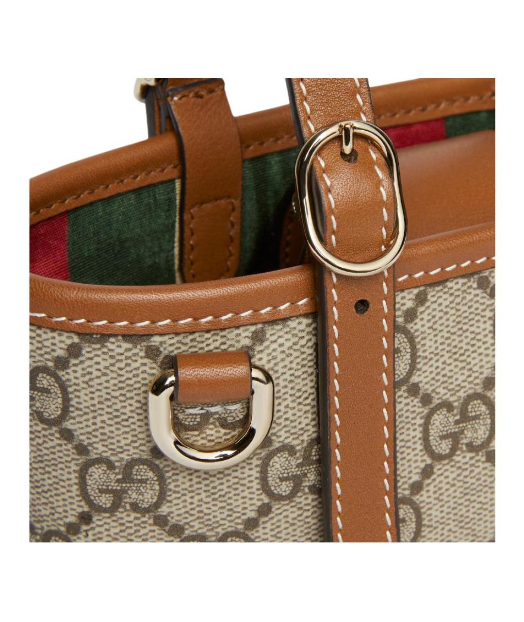 GUCCI Коричневая кожаная сумка через плечо, фото 5