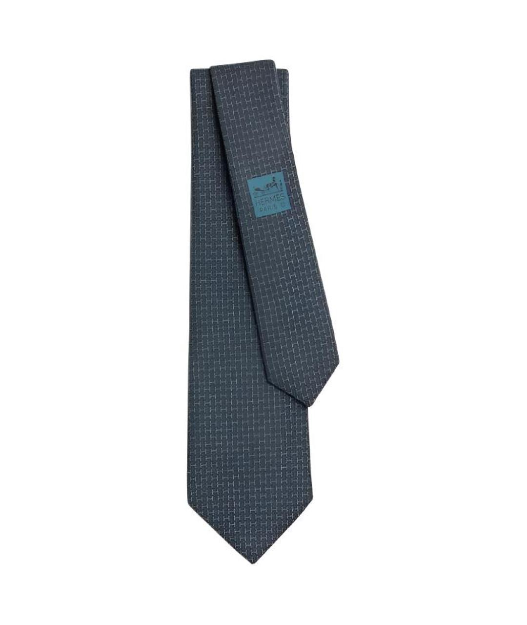 HERMES Синий шелковый галстук, фото 1