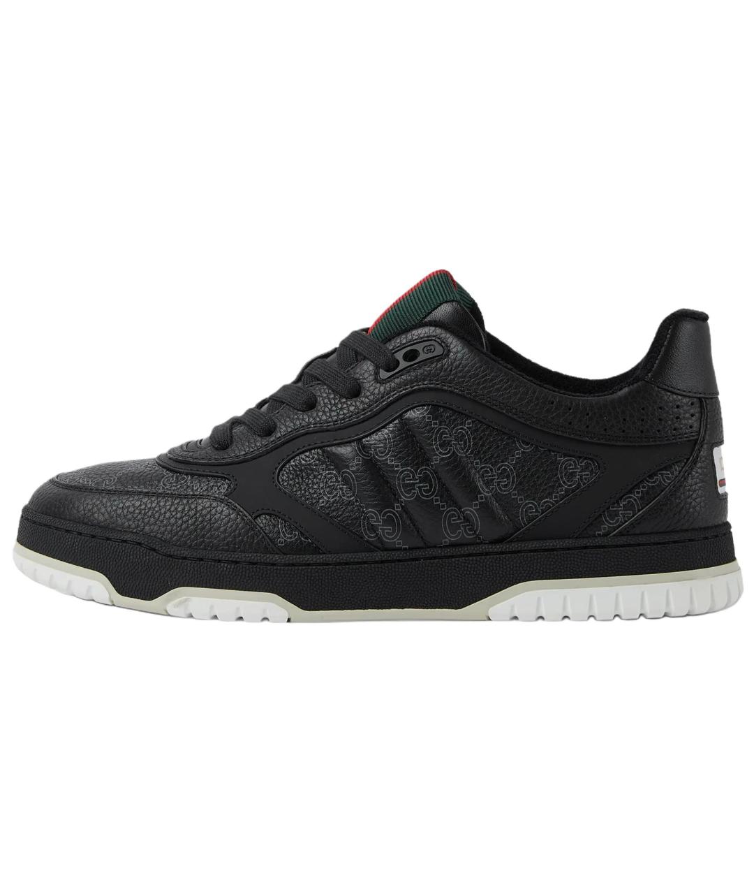 GUCCI Черные кожаные низкие кроссовки / кеды, фото 2