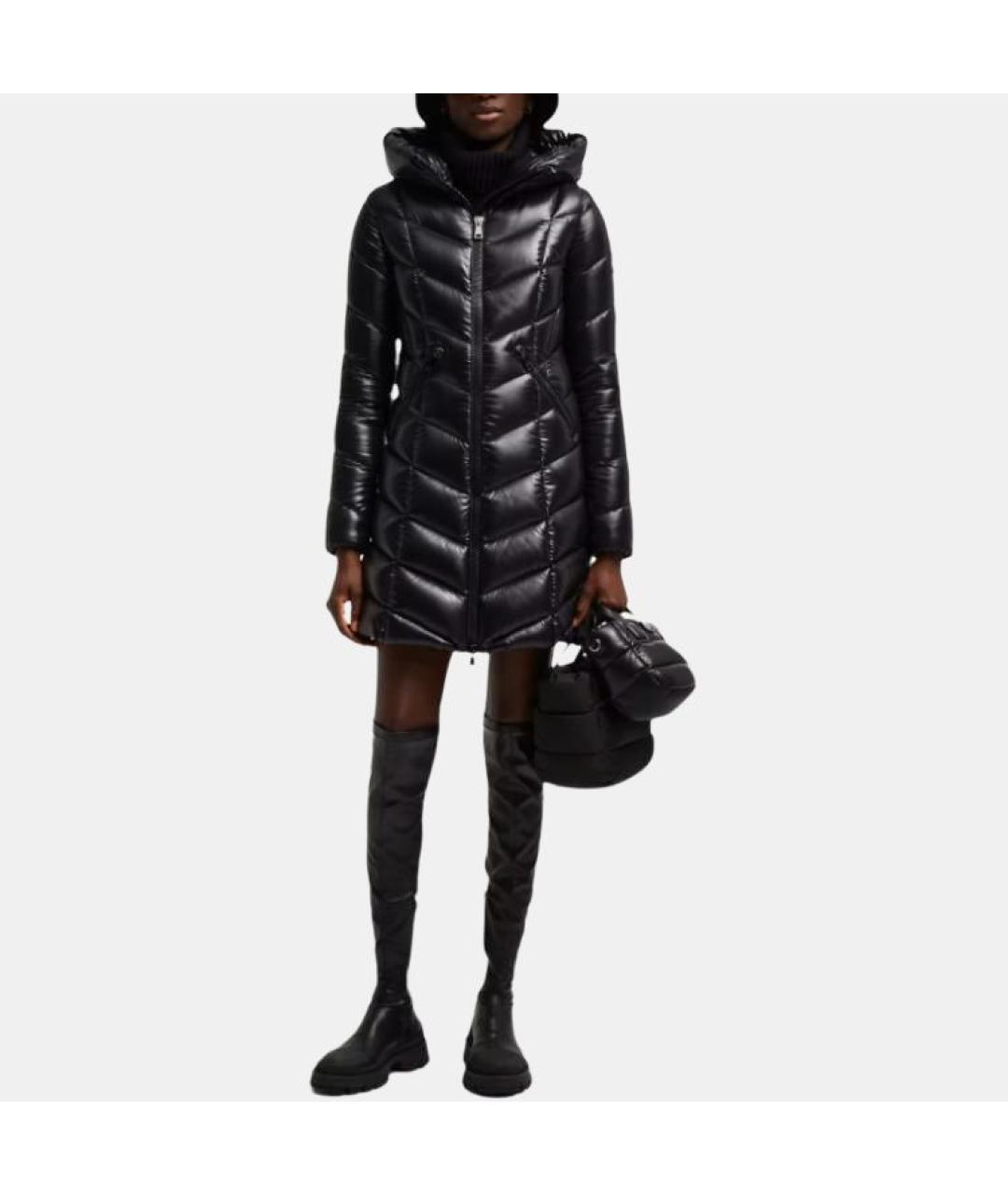 MONCLER Черный пуховик, фото 3