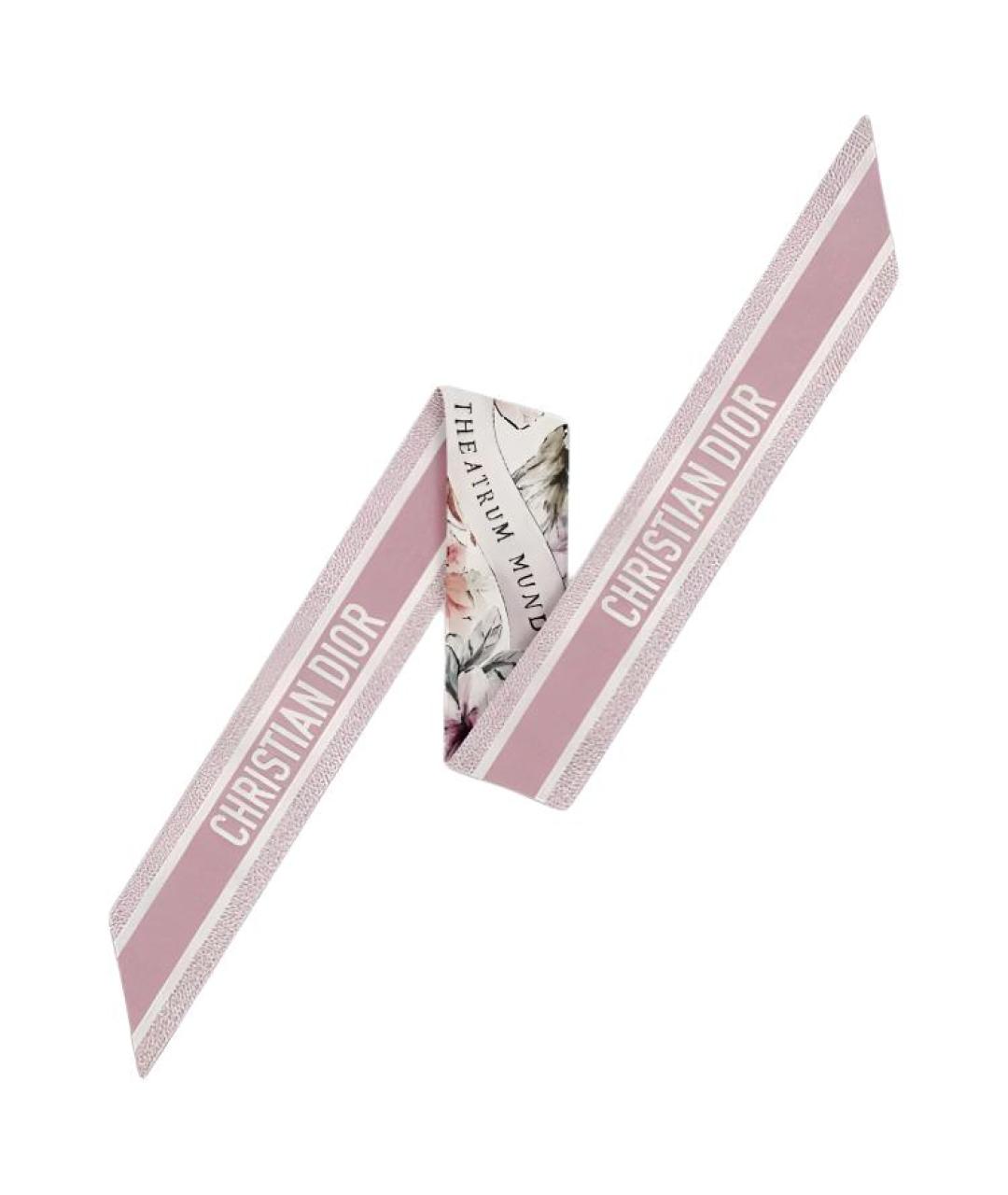 CHRISTIAN DIOR Розовый шелковый шарф, фото 1