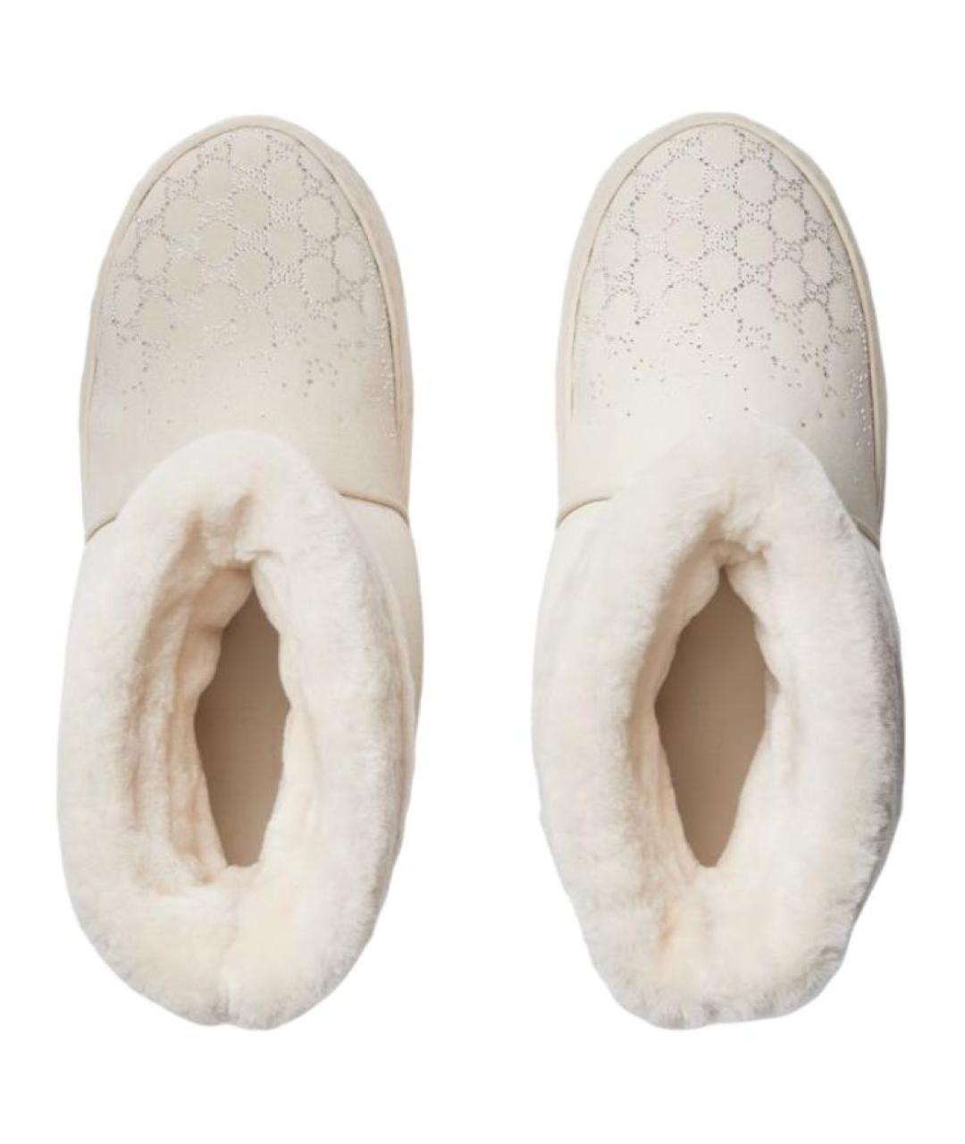 GUCCI Белые замшевые ботинки, фото 4