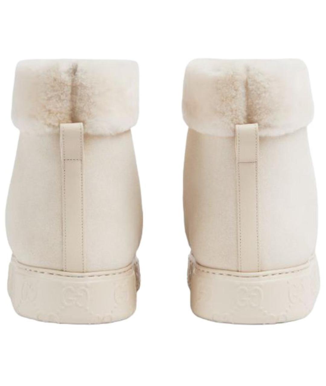 GUCCI Белые замшевые ботинки, фото 5