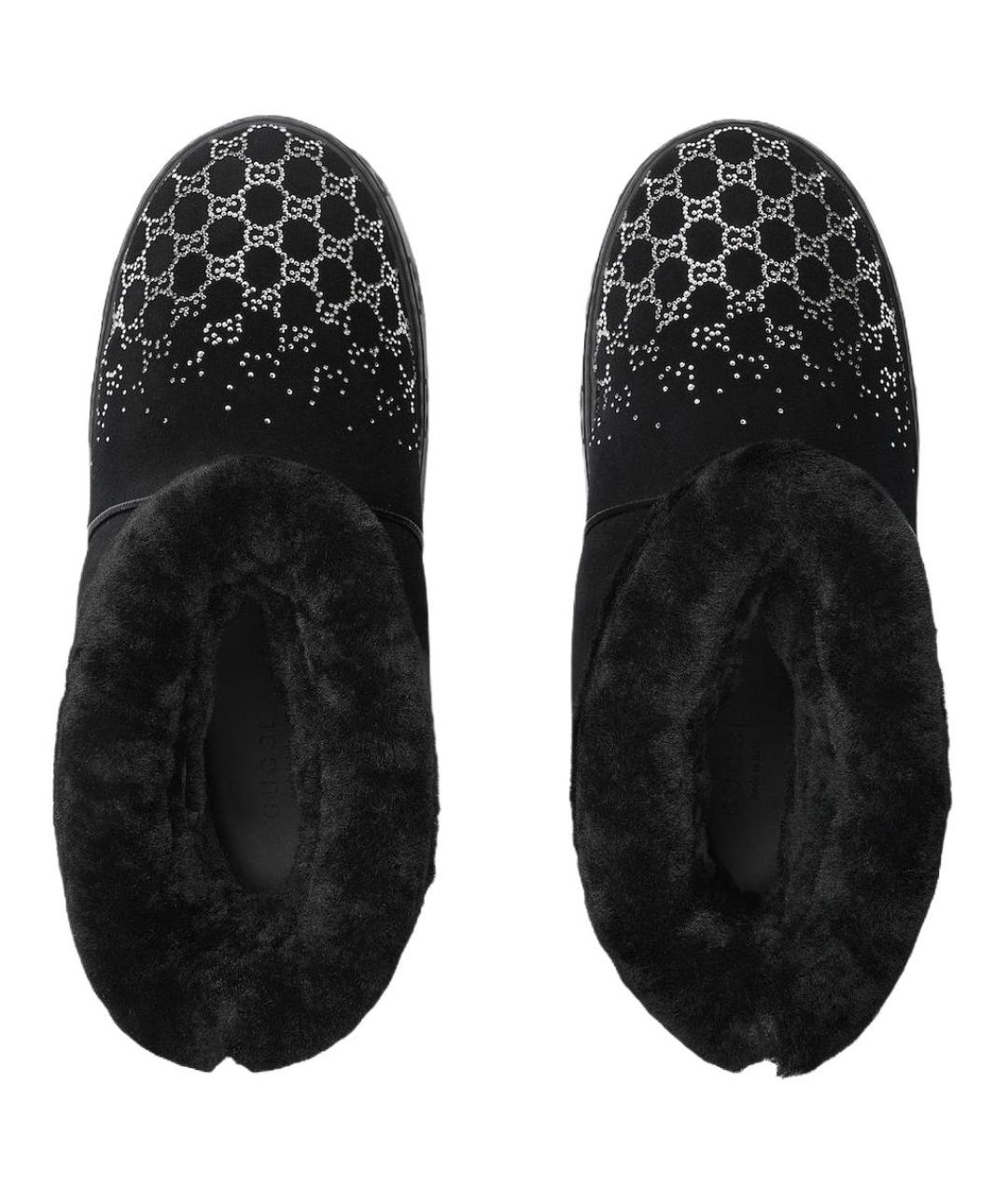 GUCCI Черные нубуковые ботинки, фото 4