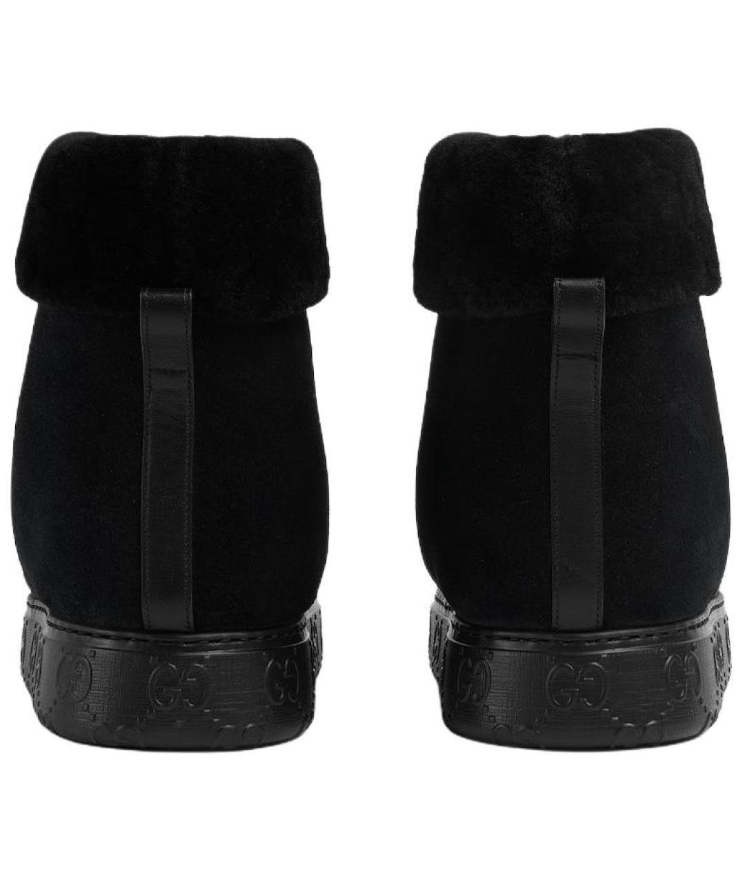 GUCCI Черные нубуковые ботинки, фото 5