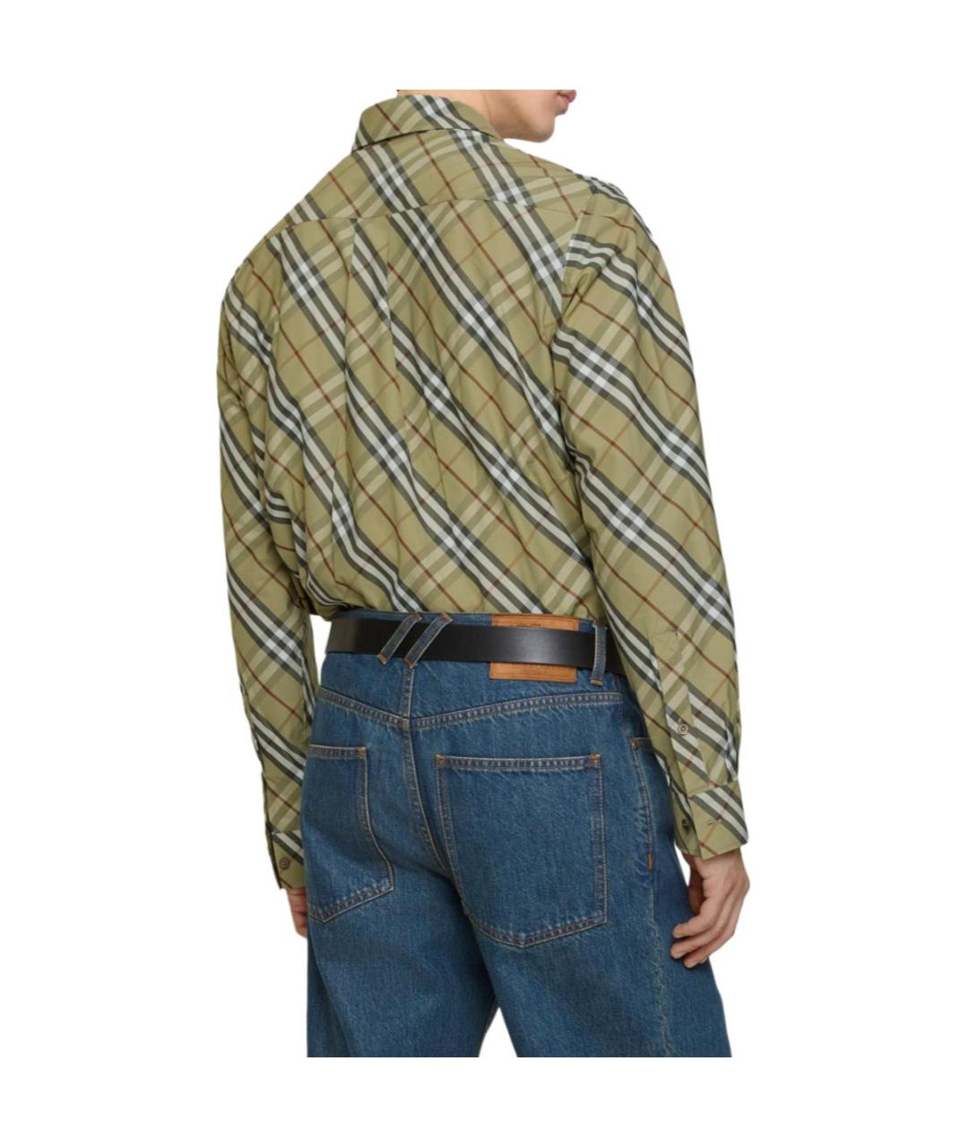 BURBERRY Хаки хлопковая кэжуал рубашка, фото 3