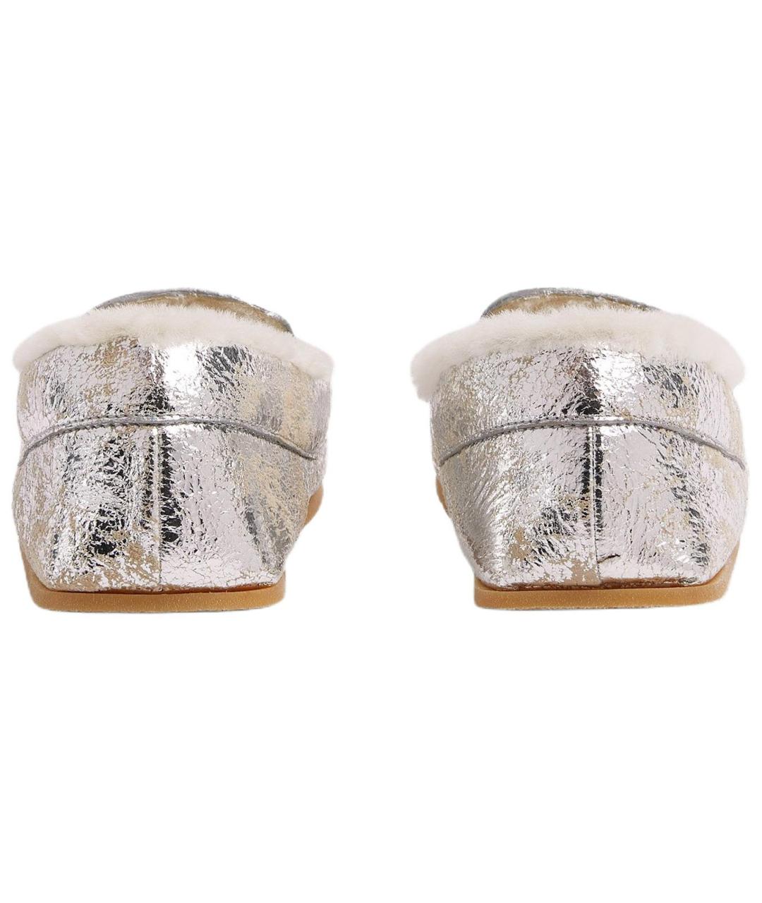 GUCCI Серебряные кожаные лоферы, фото 5