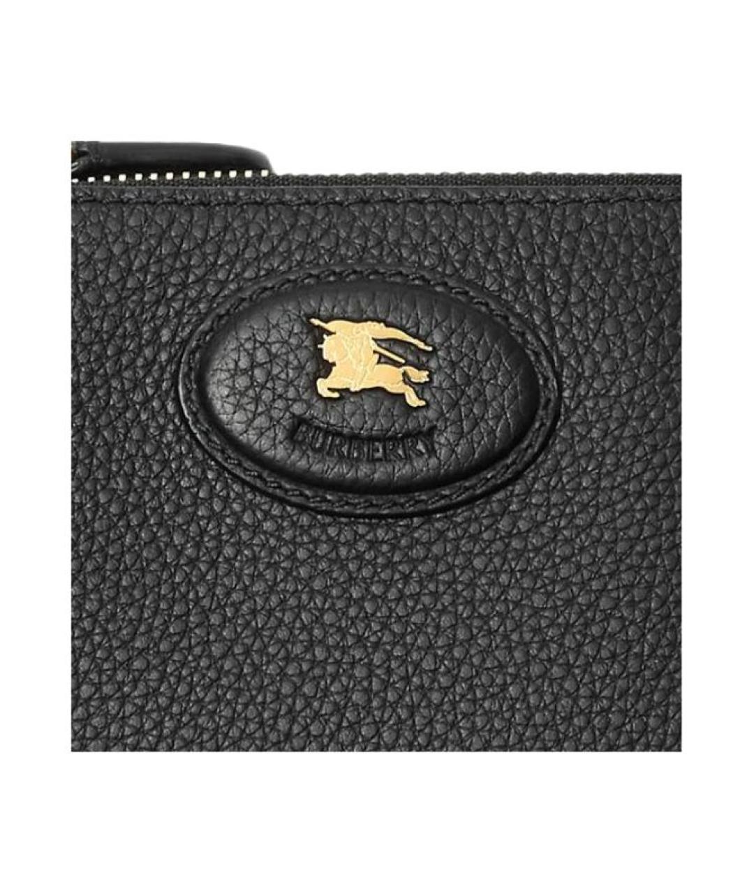 BURBERRY Черный кожаный кошелек, фото 4