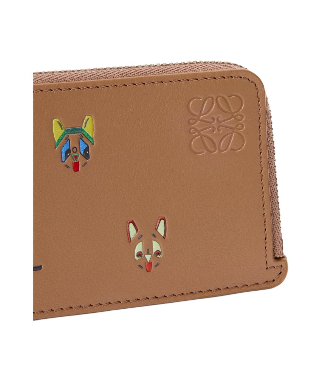 LOEWE Коричневый кожаный кардхолдер, фото 4