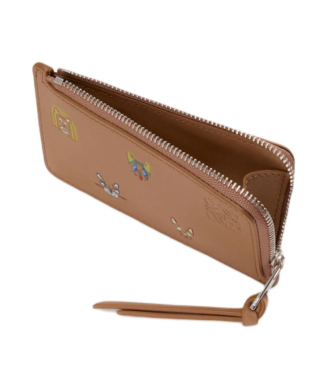 LOEWE Коричневый кожаный кардхолдер, фото 3