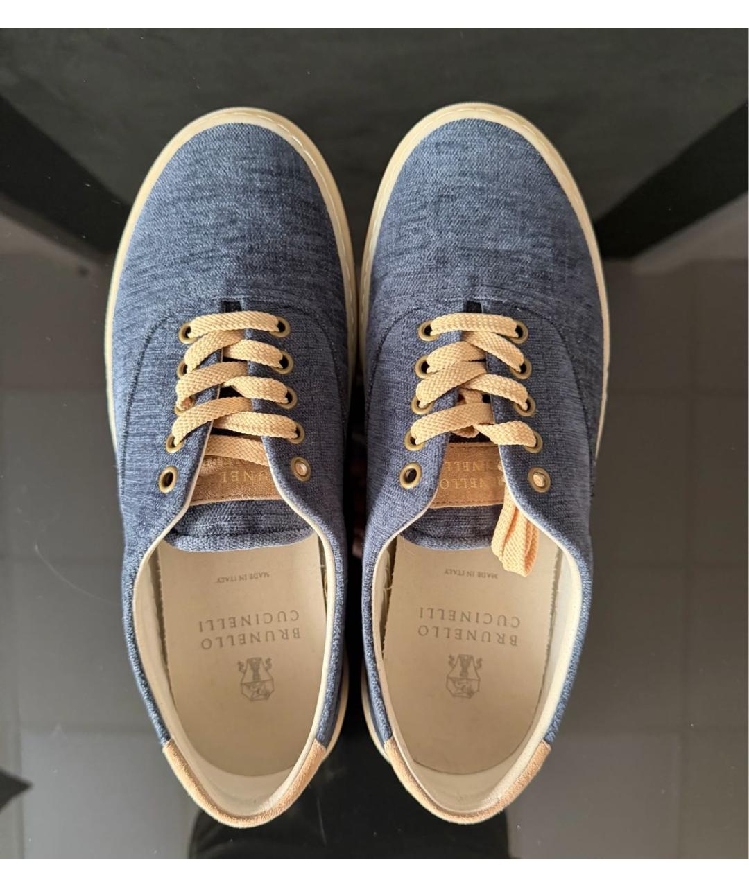 BRUNELLO CUCINELLI Синие текстильные кеды, фото 3