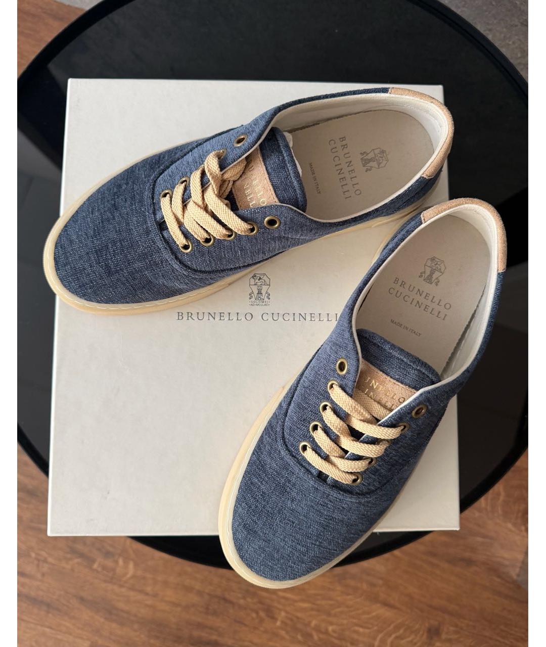 BRUNELLO CUCINELLI Синие текстильные кеды, фото 8