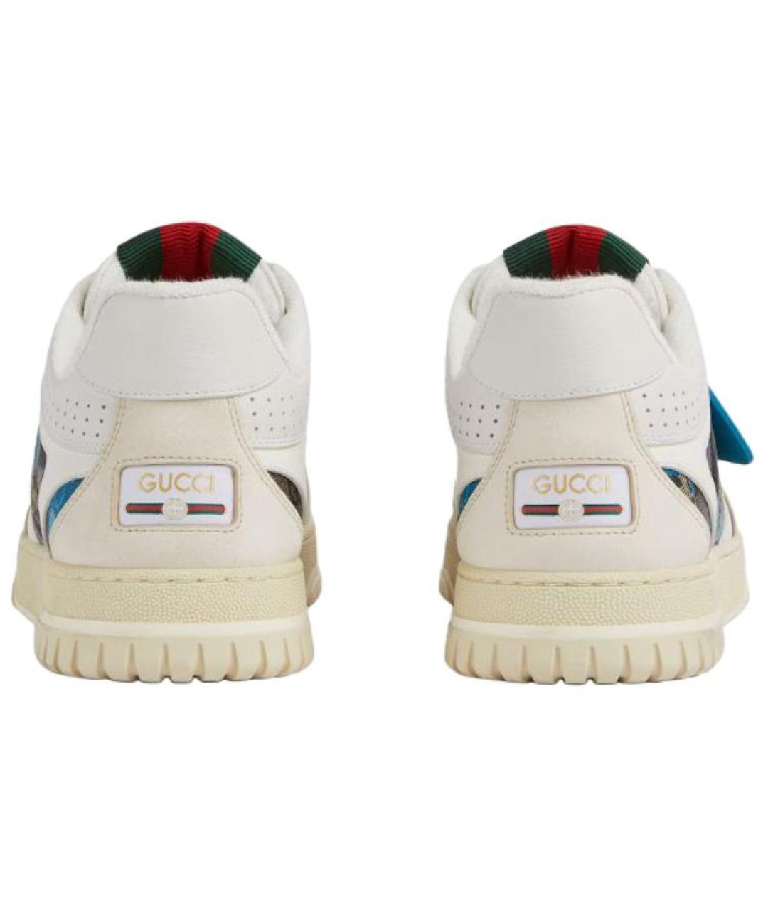 GUCCI Белые кожаные низкие кроссовки / кеды, фото 4