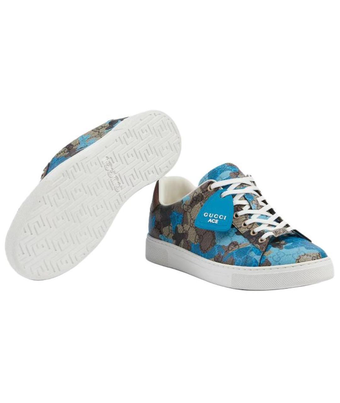 GUCCI Синие низкие кроссовки / кеды, фото 5