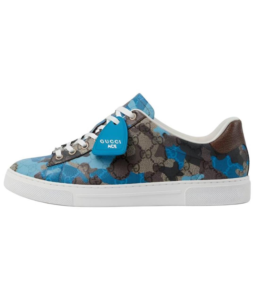 GUCCI Синие низкие кроссовки / кеды, фото 6