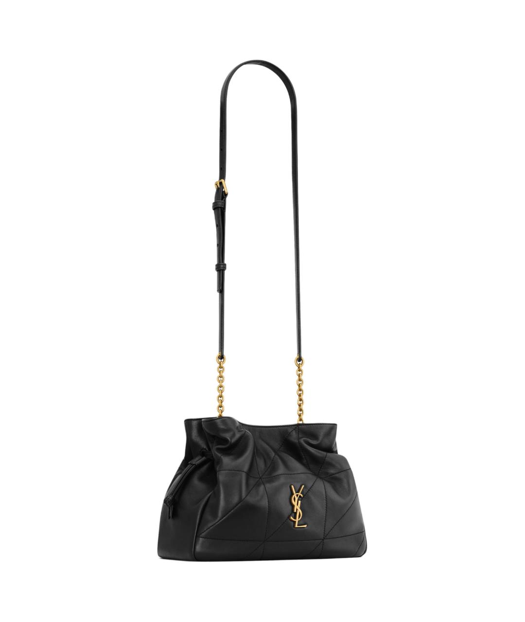 SAINT LAURENT Черная кожаная сумка через плечо, фото 2