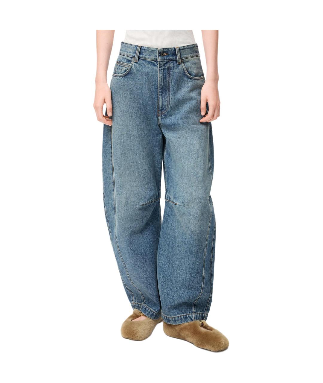 LOEWE Синие хлопковые прямые джинсы, фото 2