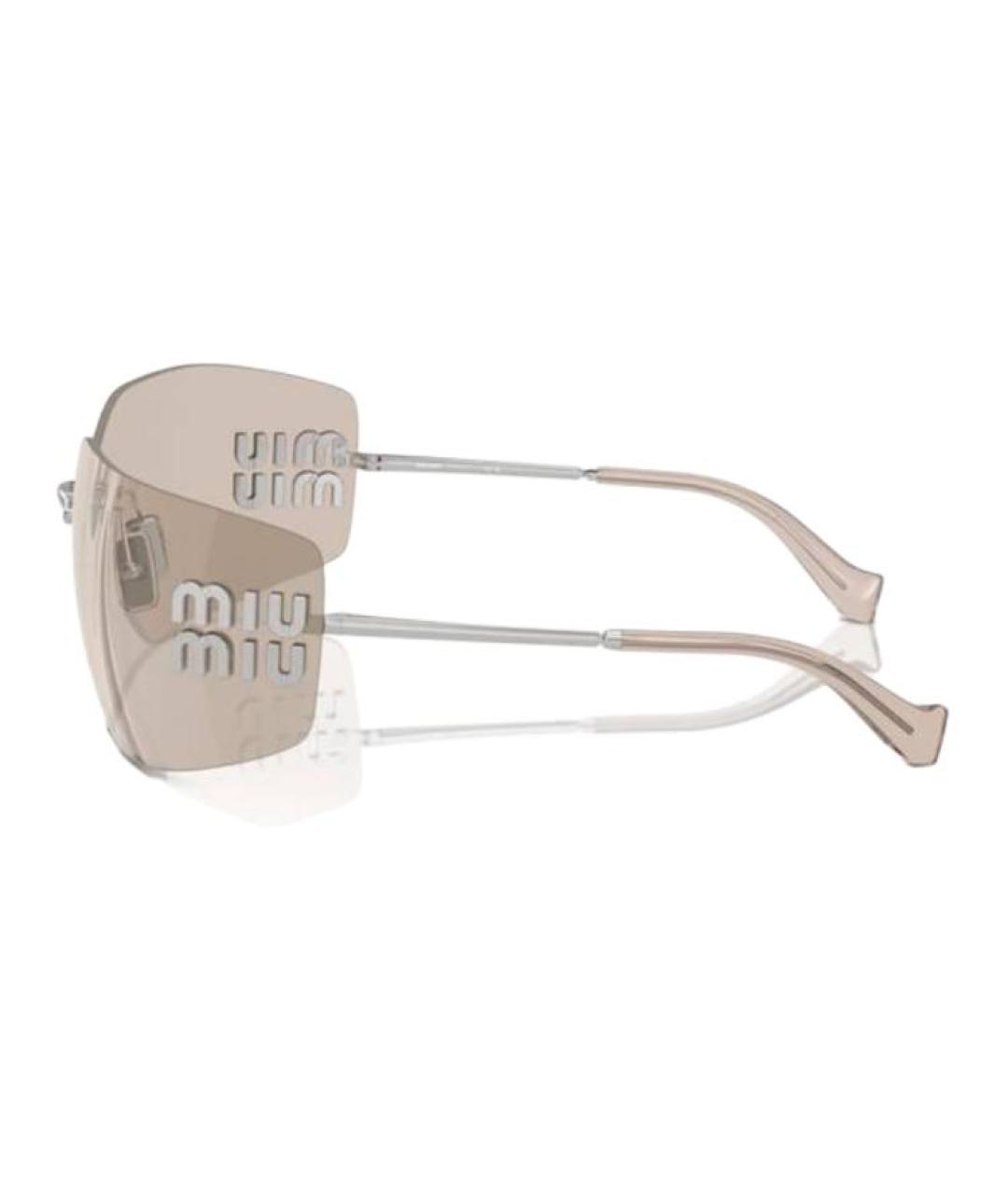 MIU MIU Серебряные металлические солнцезащитные очки, фото 3