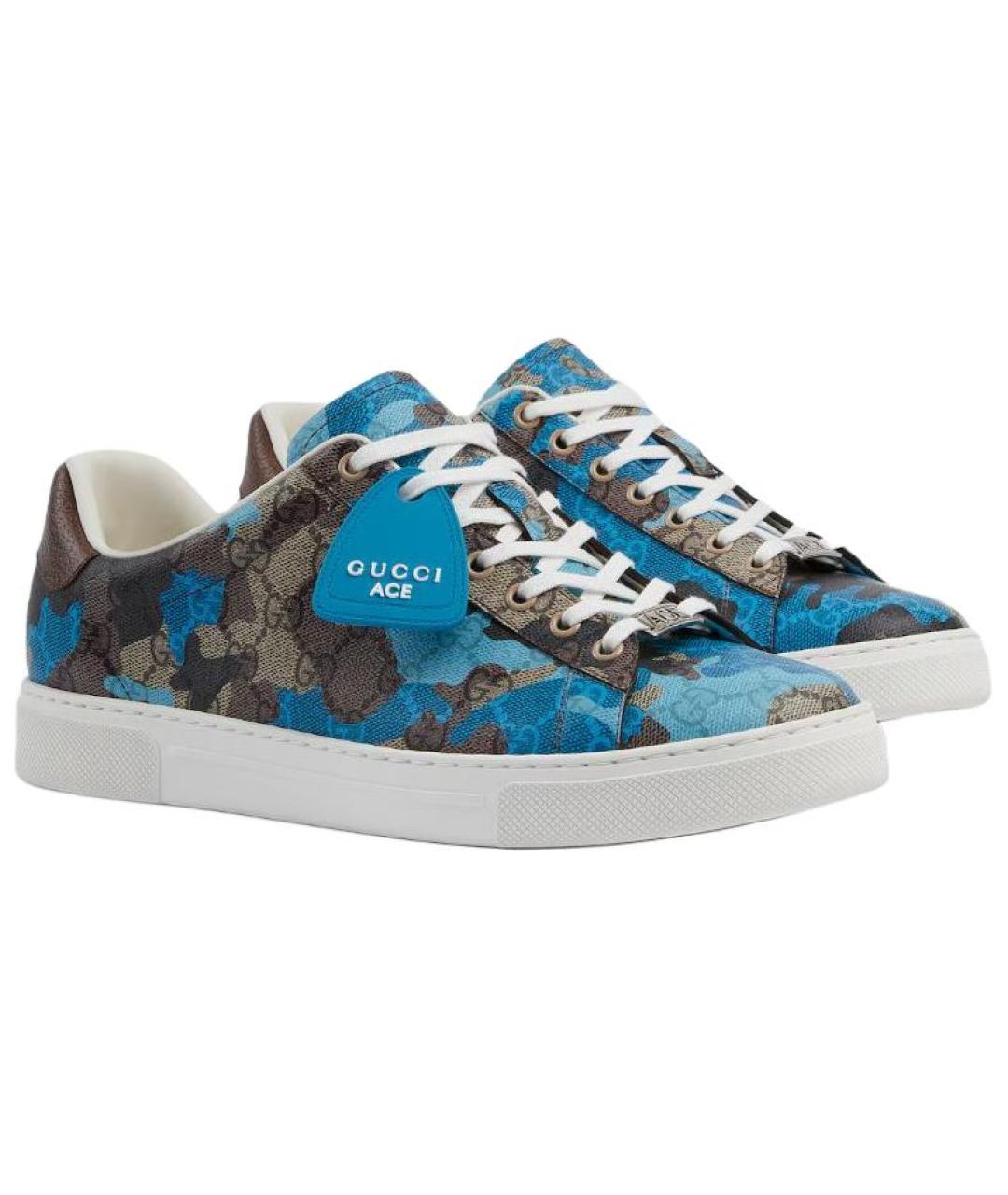 GUCCI Синие низкие кроссовки / кеды, фото 2