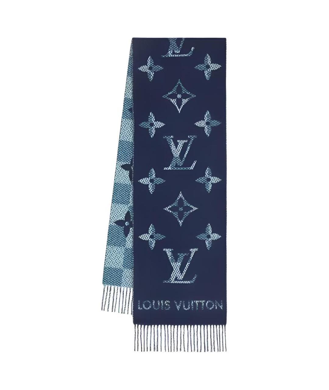 LOUIS VUITTON Синий шарф, фото 5