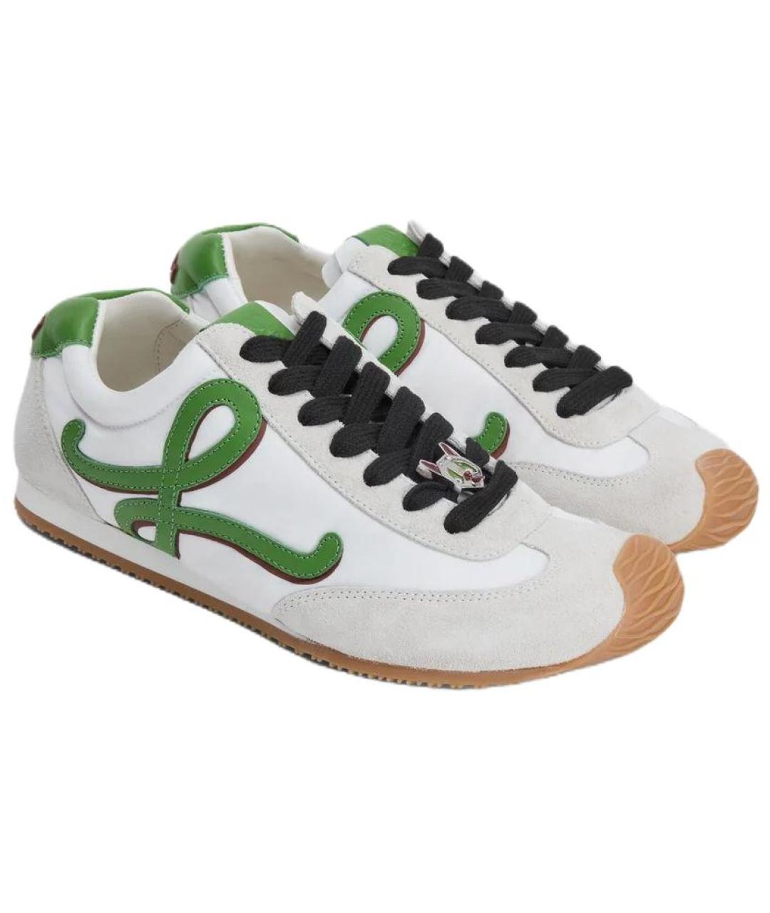 LOEWE Белые кожаные низкие кроссовки / кеды, фото 4